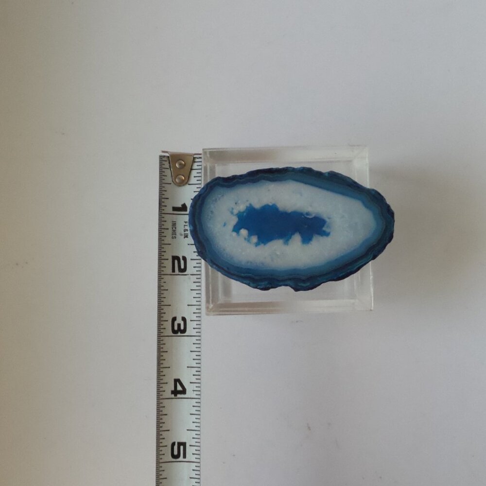 Lucite box with agate new - Picture 7 of 8